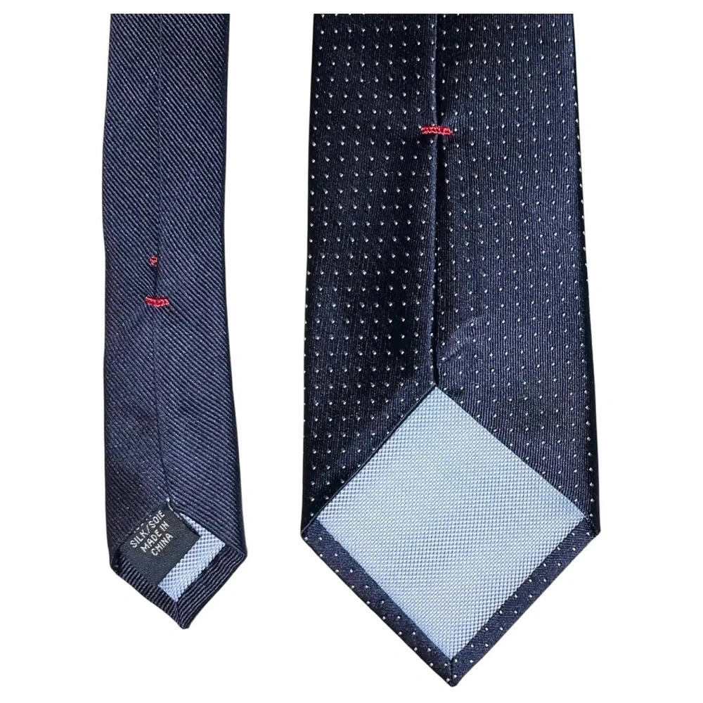 Tommy Hilfiger Necktie Men’s Blue White Polka Dots 58x3